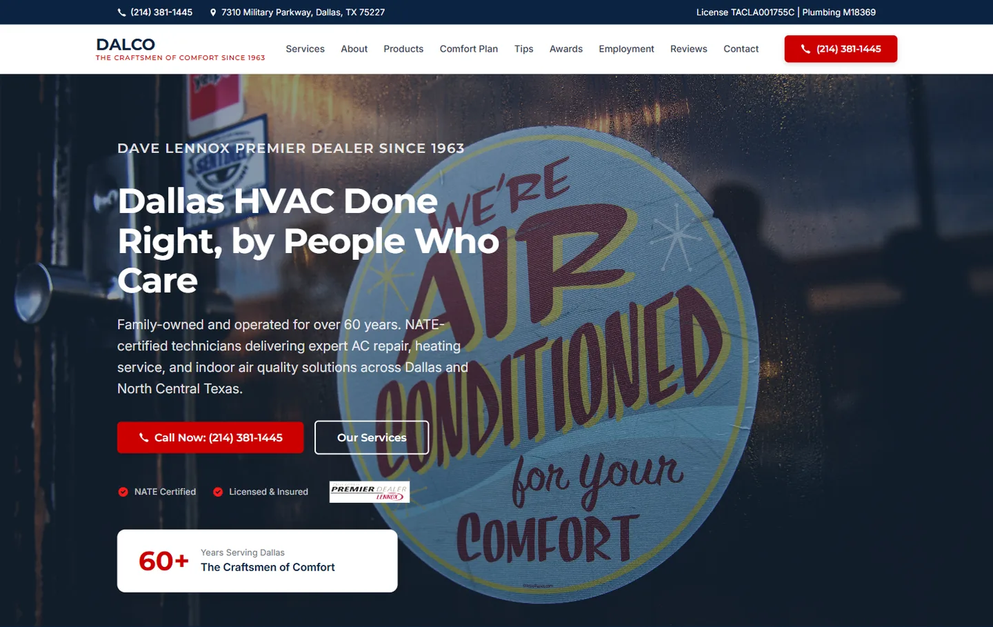 DALCO Heating and Air Website