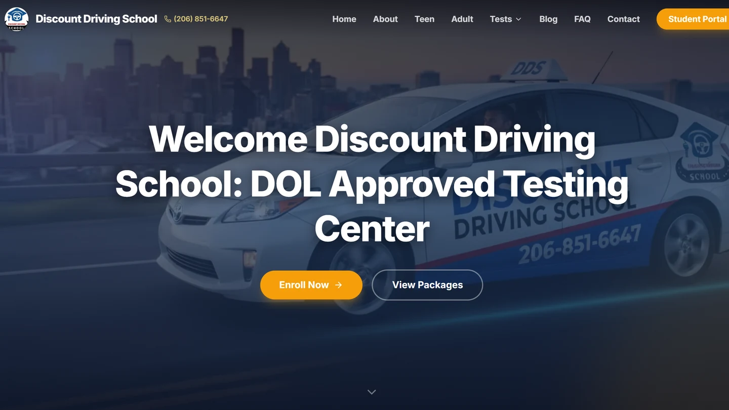 Discount Driving School Website